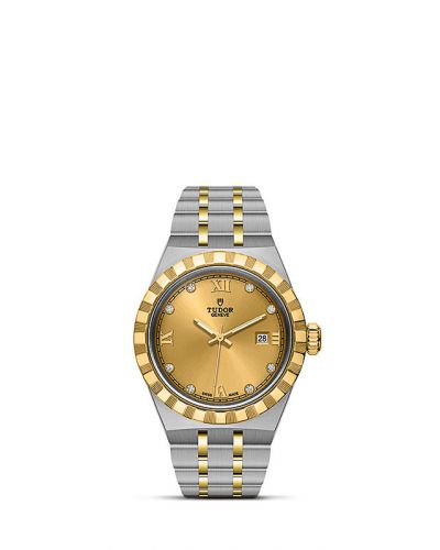 Royal Date 28 Stainless Steel / Yellow Gold / Champagne - Diamond