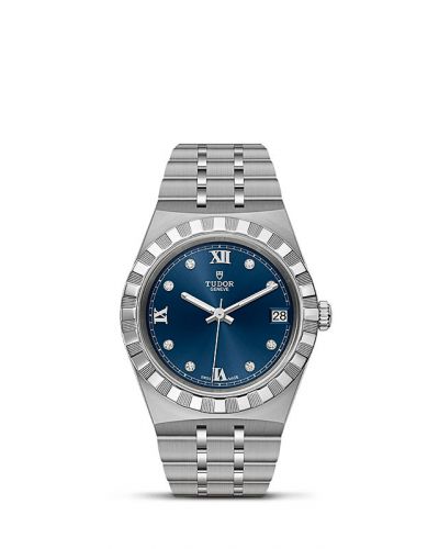 Royal Date 34 Stainless Steel / Blue - Diamond