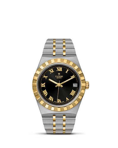Royal Date 34 Stainless Steel / Yellow Gold / Black - Roman