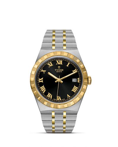 Royal Date 38 Stainless Steel / Yellow Gold / Black - Roman
