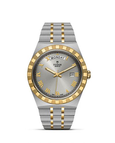 Royal Day-Date 41 Stainless Steel / Yellow Gold / Silver - Roman