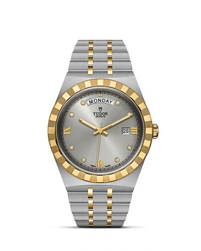 Royal Day-Date 41 Stainless Steel / Yellow Gold / Silver - Diamond
