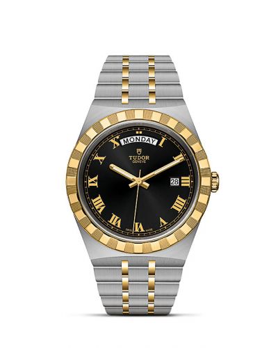 Royal Day-Date 41 Stainless Steel / Yellow Gold / Black - Roman