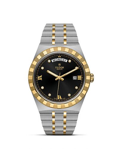 Royal Day-Date 41 Stainless Steel / Yellow Gold / Black - Diamond