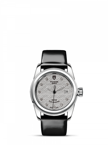 Glamour Date 26 Stainless Steel / Jacquard Silver-Diamond / Strap