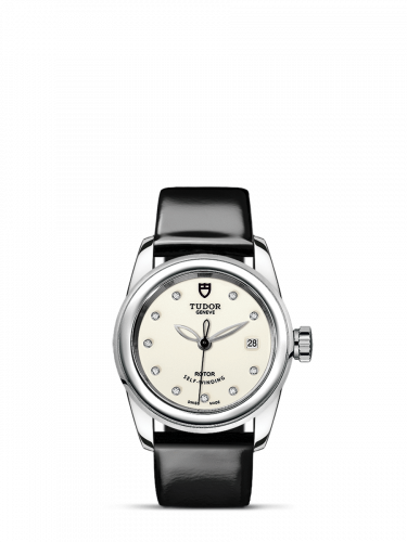 Glamour Date 26 Stainless Steel / Opaline-Diamond / Strap