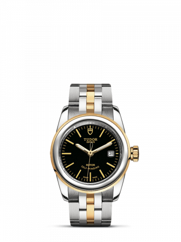 Glamour Date 26 Stainless Steel / Yellow Gold / Black / Bracelet