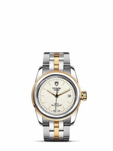 Glamour Date 26 Stainless Steel / Yellow Gold / Opaline / Bracelet