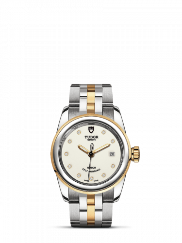 Glamour Date 26 Stainless Steel / Yellow Gold / Opaline-Diamond / Bracelet