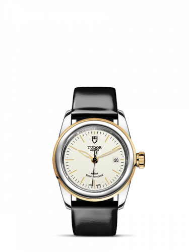Glamour Date 26 Stainless Steel / Yellow Gold / Opaline / Strap