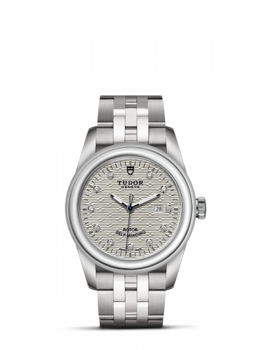 Glamour Date 31 Stainless Steel / Jacquard Silver-Diamond / Bracelet