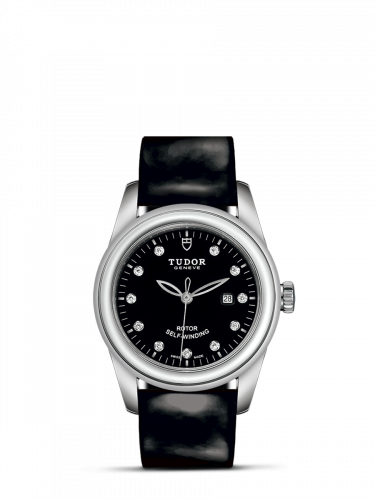 Glamour Date 31 Stainless Steel / Black-Diamond / Strap
