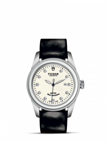 Glamour Date 31 Stainless Steel / Opaline-Diamond / Strap