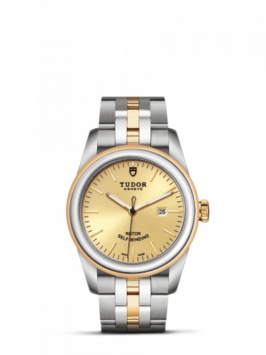 Glamour Date 31 Stainless Steel / Yellow Gold / Champagne / Bracelet