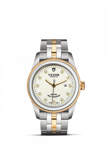 Glamour Date 31 Stainless Steel / Yellow Gold / Opaline-Diamond / Bracelet