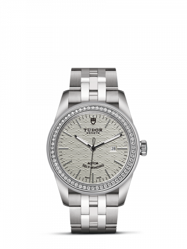 Glamour Date 31 Stainless Steel / Diamond / Jacquard Silver / Bracelet