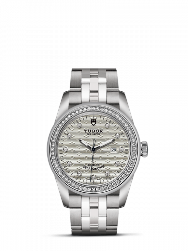 Glamour Date 31 Stainless Steel / Diamond / Jacquard Silver-Diamond / Bracelet