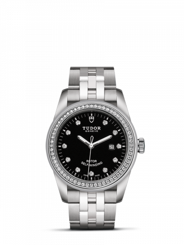 Glamour Date 31 Stainless Steel / Diamond / Black-Diamond / Bracelet