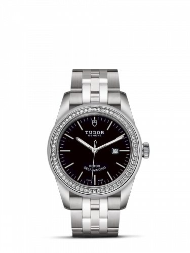 Glamour Date 31 Stainless Steel / Diamond / Black / Bracelet