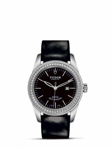 Glamour Date 31 Stainless Steel / Diamond / Black / Strap