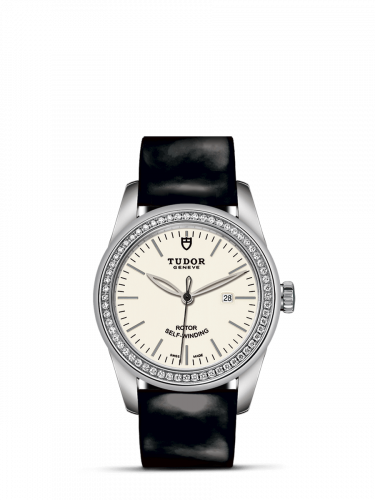Glamour Date 31 Stainless Steel / Diamond / Opaline / Strap