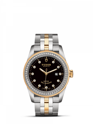 Glamour Date 31 Stainless Steel / Yellow Gold / Diamond / Black-Diamond / Bracelet
