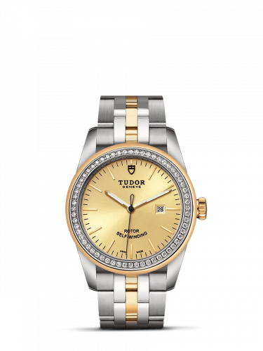 Glamour Date 31 Stainless Steel / Yellow Gold / Diamond / Champagne / Bracelet