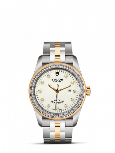 Glamour Date 31 Stainless Steel / Yellow Gold / Diamond / Opaline-Diamond / Bracelet