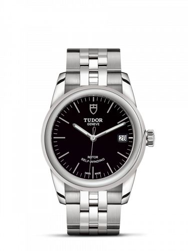 Glamour Date 36 Stainless Steel / Black / Bracelet