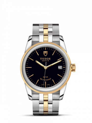 Glamour Date 36 Stainless Steel / Yellow Gold / Black / Bracelet