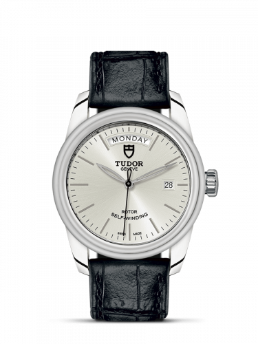 Glamour Day + Date Stainless Steel / Silver / Strap