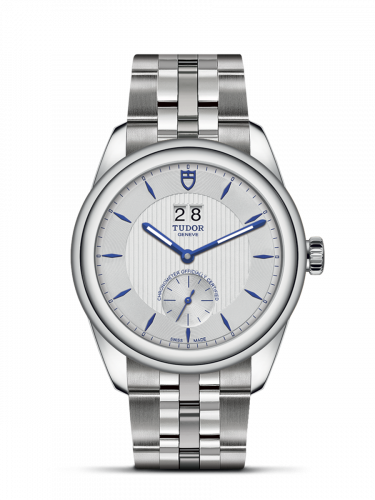 Glamour Double Date Stainless Steel / Silver-Blue / Bracelet