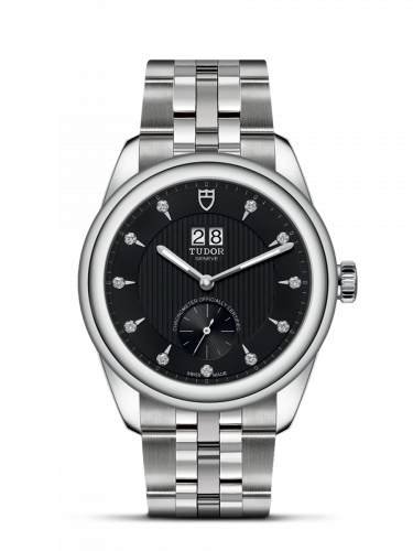 Glamour Double Date Stainless Steel / Black-Diamond / Bracelet
