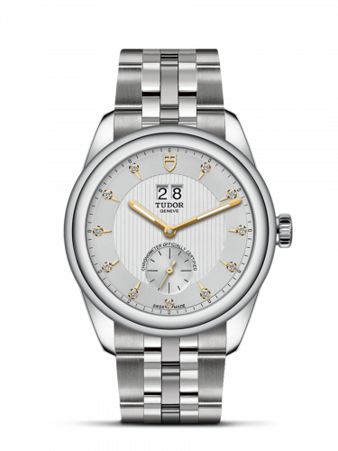 Glamour Double Date Stainless Steel / Silver-Diamond / Bracelet