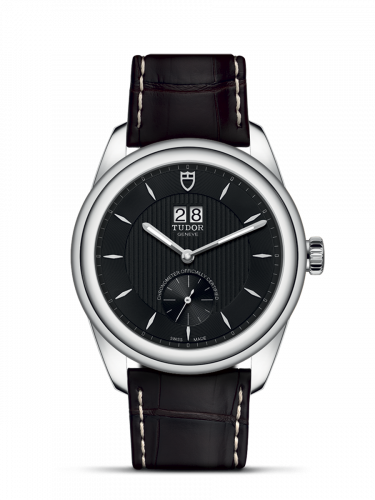 Glamour Double Date Stainless Steel / Black / Strap