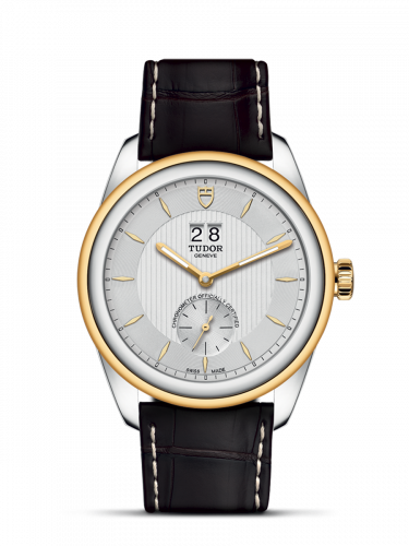 Glamour Double Date Stainless Steel / Yellow Gold / Silver/ Strap