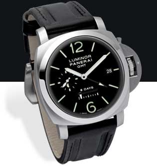 Luminor 1950 44 8 Days GMT Stainless Steel / Black