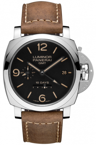 Luminor 1950 44 10 Days GMT Automatic Stainless Steel / Black