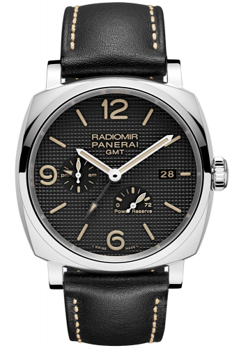 Radiomir 1940 45 3 Days GMT Power Reserve Automatic Stainless Steel / Black - Hobnail