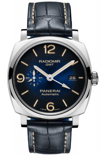 Radiomir 1940 44 3 Days Automatic GMT Stainless Steel / Blue / Mediterraneo