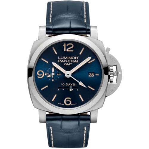 Luminor 1950 44 3 Days GMT 10 Days Stainless Steel / Blue
