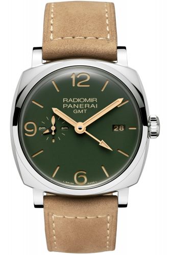 Radiomir 1940 45 3 Days GMT Automatic Stainless Steel / Military Green
