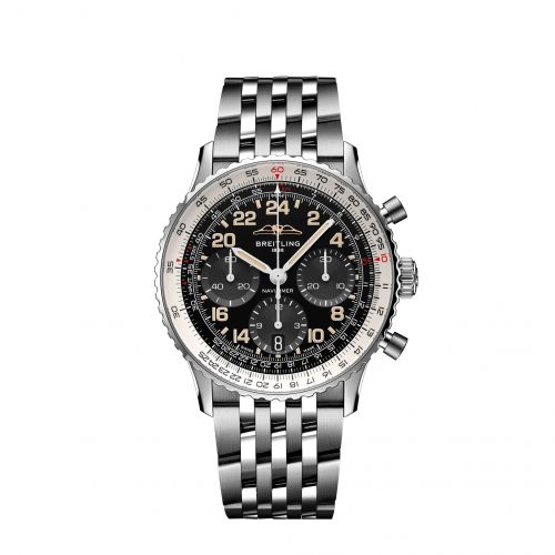 Navitimer B02 Chronograph 41 Cosmonaute Stainless Steel - Platinum / Black / Bracelet