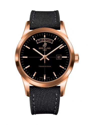 Transocean Day & Date Red Gold / Black / Military / Pin
