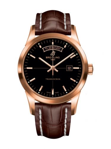Transocean Day & Date Red Gold / Black / Croco / Pin