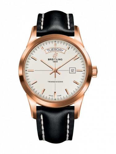 Transocean Day & Date Red Gold / Silver / Calf / Folding