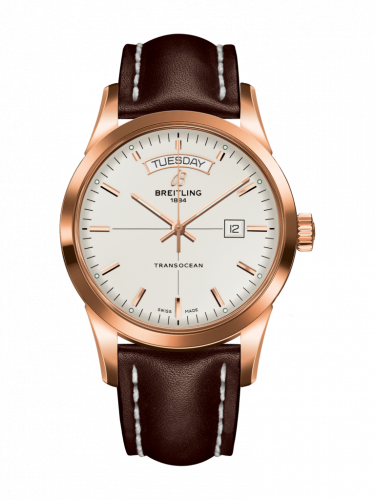 Transocean Day & Date Red Gold / Silver / Calf / Folding