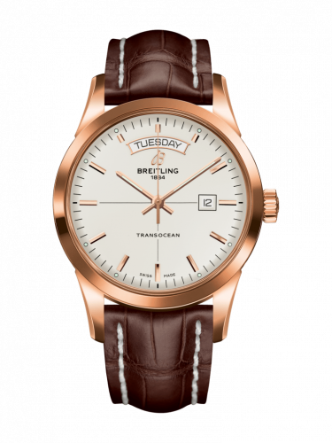 Transocean Day & Date Red Gold / Silver / Croco / Folding