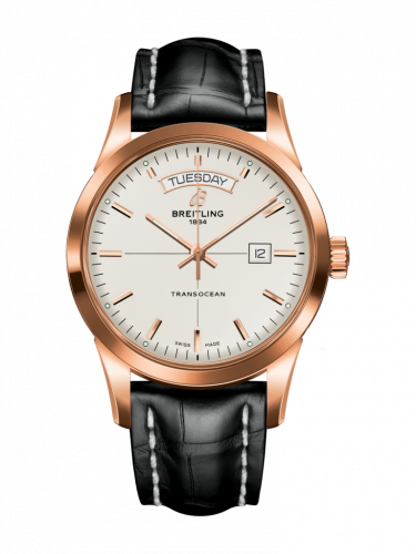 Transocean Day & Date Red Gold / Silver / Croco / Folding