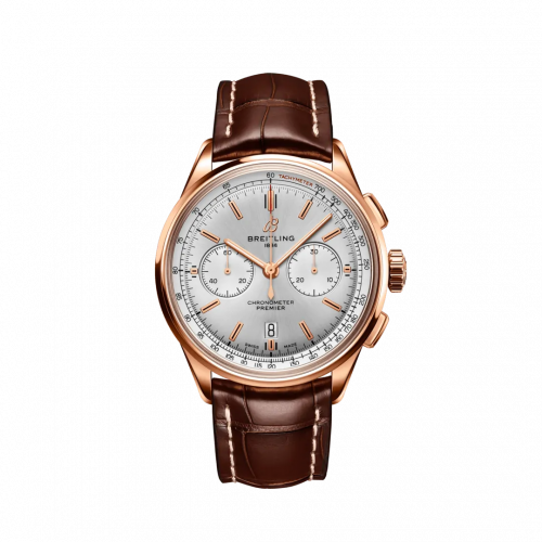 Premier B01 Chronograph 42 Red Gold / Silver / Alligator